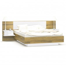 Кровать 1600 + тумба прикроватная Фиеста (дуб золотой)
