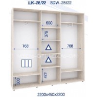 Шкаф-купе ШК-28/22